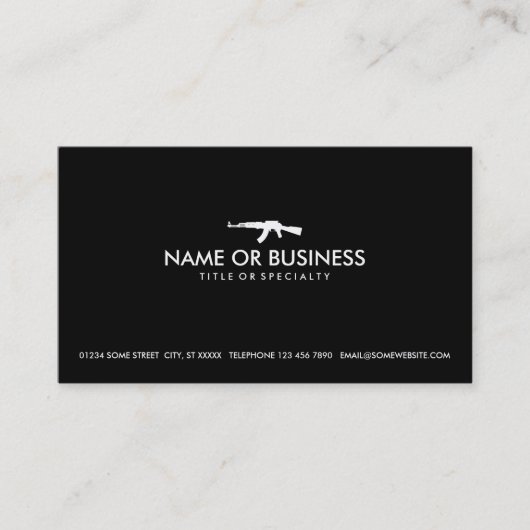 シンプルなカラシニコフ自動小銃 名刺 (正面)