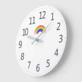 シンプルなカラフルLGBTのプライドの虹|の柱時計 ラージ壁時計 (傾斜)