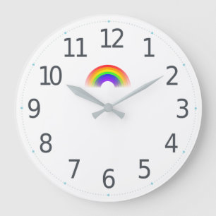 シンプルなカラフルLGBTのプライドの虹 の柱時計 ラージ壁時計