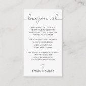 シンプルなカリグラフィーのハネムーンファンド エンクロージャーカード (正面)