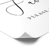 シンプルなカリグラフィーのラスティックウェディングフェイバーズサイン ポスター (角)