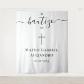シンプルなカリグラフィーの洗礼 | スペイン語 Bautizo タペストリー (正面)