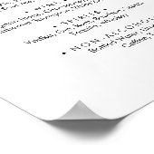 シンプルなカリグラフィーの結婚式ドリンクメニュー看板 ポスター (角)