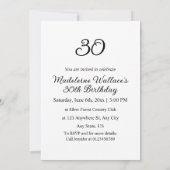 シンプルなカリグラフィーテキスト誕生日パーティー 招待状 (裏面)