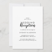 シンプルなカリグラフィー写真結婚式の受付のみ 招待状 (正面)