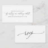 シンプルなカリグラフィー結婚式の出欠確認オンラインカード エンクロージャーカード (正面/裏面)