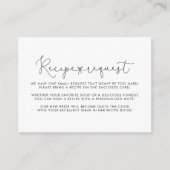 シンプルなカリグラフィー結婚式の料理リクエストカード エンクロージャーカード (正面)