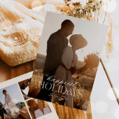 シンプルなカリグラフィー スクリプト モダン ミニマリスト フォト シーズンカード