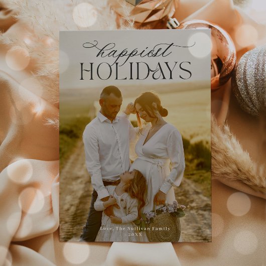 シンプルなカリグラフィー スクリプト モダン ミニマリスト フォト シーズンカード