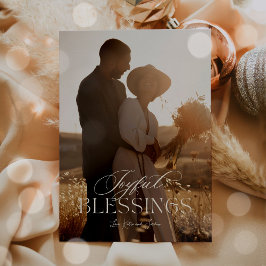 シンプルなカリグラフィー スクリプト モダン ミニマル フォト シーズンカード