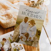 シンプルなカリグラフィー スクリプト モダン ミニマル フォト シーズンカード