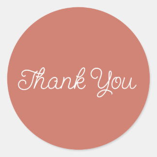 シンプルなカリグラフィー テラコッタ フラット サンクス カード ラウンドシール