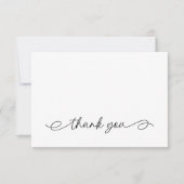 シンプルなカリグラフィー ブラック ホワイト ありがとうカード サンキューカード (正面)