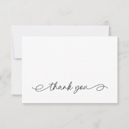 シンプルなカリグラフィー ブラック ホワイト ありがとうカード サンキューカード