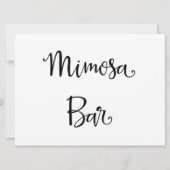 シンプルなカリグラフィー | ミモザバーのウェディングサイン 招待状 (正面)