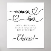 シンプルなカリグラフィー ミモザ バー サイン (正面)