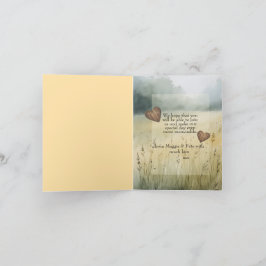 シンプルなカントリー風ハートデザインの結婚式招待状 案内状