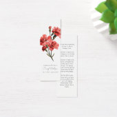 シンプルなカーネーション お悔やみ 記念 ブックマーク (デスク)