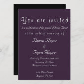 シンプルなキリスト教の結婚式招待状 招待状 (正面/裏面)