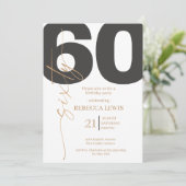 シンプルなクラシカルな大人向けの60歳の誕生日 招待状 (スタンド正面)