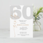 シンプルなクラシカルな大人向けの60歳の誕生日 招待状 (スタンド正面)