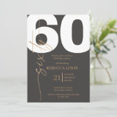 シンプルなクラシカルな大人向け60歳の誕生日 招待状 (スタンド正面)