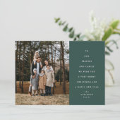 シンプルなクラシックな緑のクリスマスツリーの写真 シーズンカード (スタンド正面)