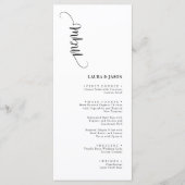 シンプルなクラシックな黒と白の結婚式メニューカード メニュー (正面)