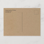 シンプルなクラシックの保存日付の郵便はがきのクラフト紙 案内ポストカード (裏面)