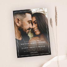 シンプルなクラシックタイポグラフィーの結婚式フォト