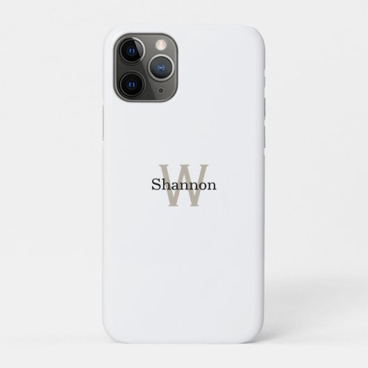 シンプルなクラシックモノグラムと名前のiPhoneケース Case-Mate iPhoneケース (裏)