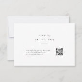 シンプルなクラシックQRコード結婚式RSVPカード 出欠カード (正面)