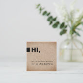 シンプルなクラフトのプリントの会合のこんにちは正方形の名刺 スクエア名刺 (スタンド正面)