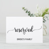 シンプルなクラフト紙のカリグラフィー予約サイン 招待状 (スタンド正面)