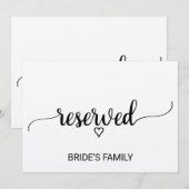 シンプルなクラフト紙のカリグラフィー予約サイン 招待状 (正面/裏面)