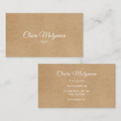 シンプルなクラフト紙のプロフェッショナル名刺テンプレート 名刺 (正面/裏面)