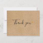 シンプルなクラフト紙の手書きスクリプト ビジネス サンクス カード (正面)