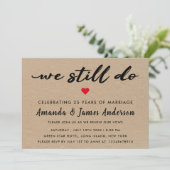 シンプルなクラフト テクスチャー 誓いの更新 招待状 (スタンド正面)