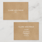 シンプルなクラフト モダン プロフェッショナル 名刺 (正面/裏面)