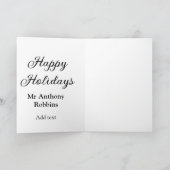 シンプルなクリスマスと新年の挨拶を名前と日付と年を入れて、、 カード (内部)