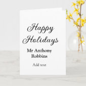 シンプルなクリスマスと新年の挨拶を名前と日付と年を入れて、、 カード (黄色い花)