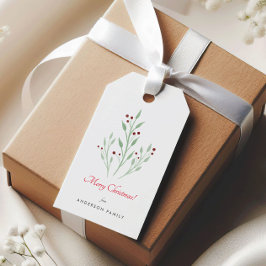 シンプルなクリスマスのさくらんぼのホリデーギフトタグ ギフトタグ