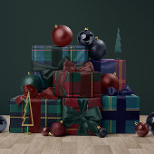 シンプルなクリスマスのチェック柄のデザイン ラッピングペーパー