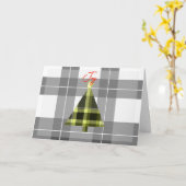 シンプルなクリスマスのバッファロー柄 カード (黄色い花)