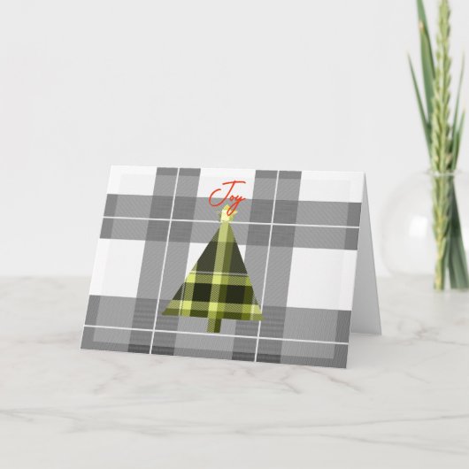 シンプルなクリスマスのバッファロー柄 カード (正面)