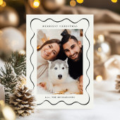 シンプルなクリスマスのモノクロ2枚の写真 シーズンカード