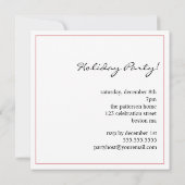 シンプルなクリスマスの照明の木のパーティの招待状 招待状 (裏面)