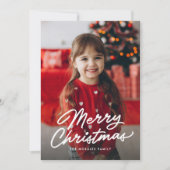 シンプルなクリスマスの3枚の写真入りカード シーズンカード (正面)