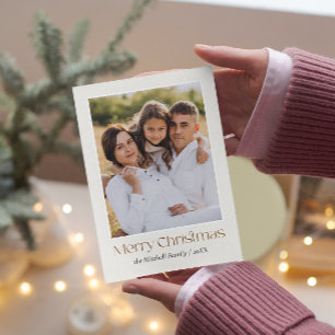 シンプルなクリスマスカード 2枚の写真付き シーズンカード