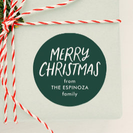シンプルなクリスマスギフト ダークグリーン ラウンドシール